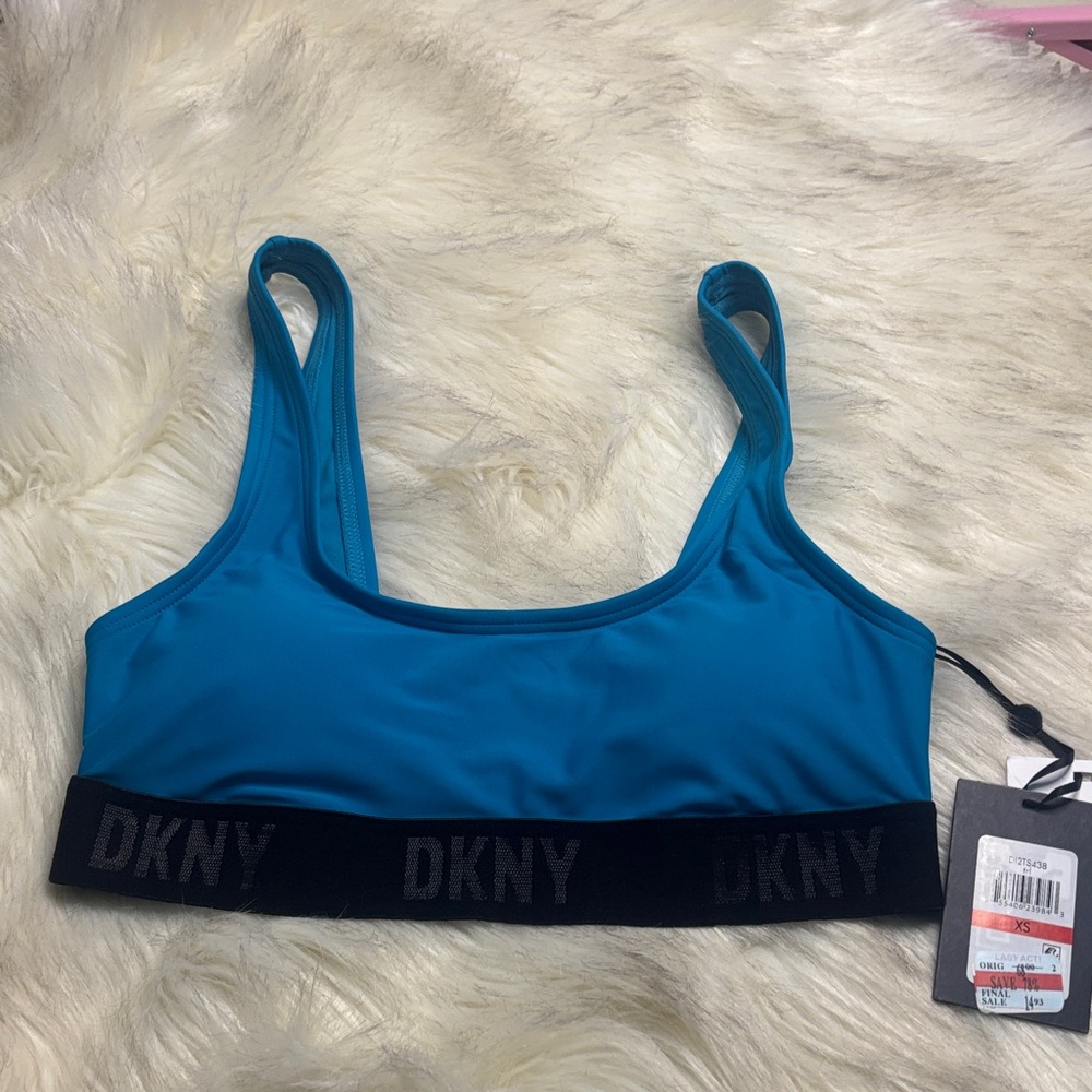 DKNY Women’s Bikini Top Blue with Black
 Size XS NWT